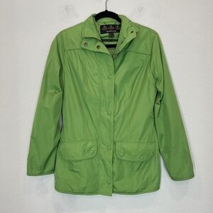 Barbour RainCoat Jacket Women's Size 4 Lime Green Waterproof Breathable